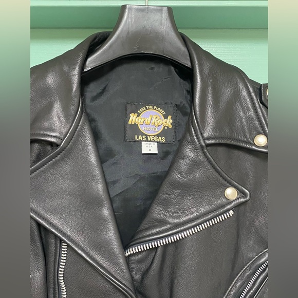 Hard Rock Cafe Biker Leather Jacker - Picture 2 of 14